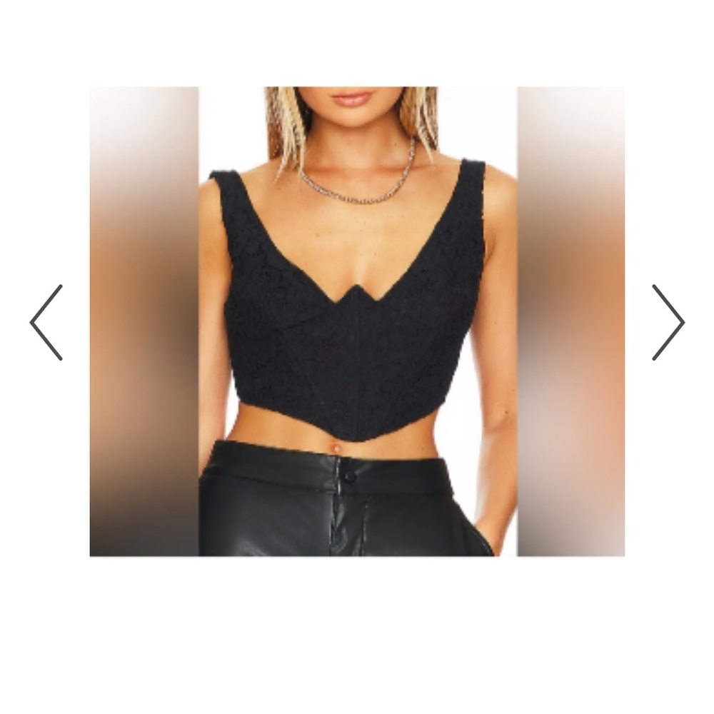 Black Lace Cropped Corset Top